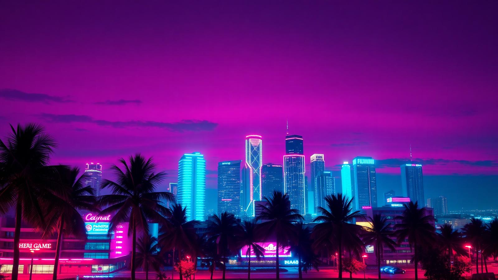 Neon Vice City-inspired skyline representing the GTA 6 creator economy